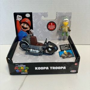Super Mario Bros Movie KOOPA TROOPA Figure & Pull Back Race Kart Toy Set